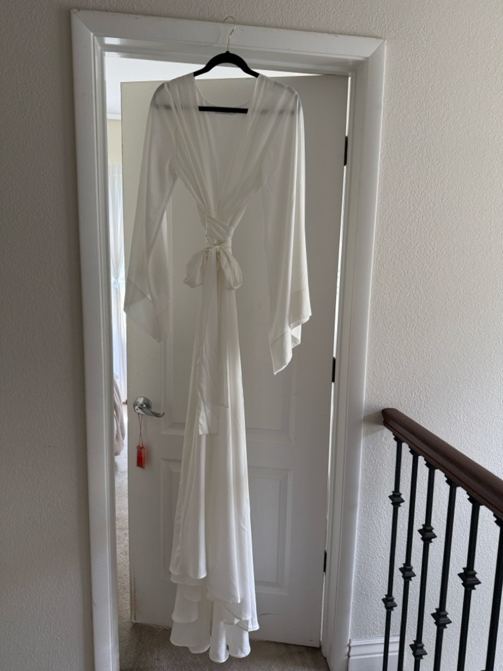 White Satin Bridal Robe - Picture 5 of 5